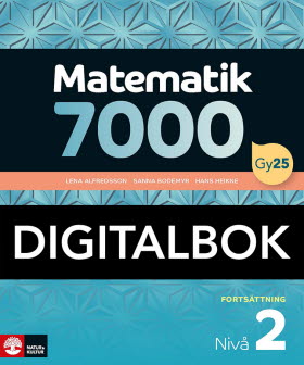 Matematik 7000 fortsättning nivå 2 Digitalbok