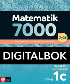 Matematik 7000 fortsättning nivå 1c Basåret Digitalbok