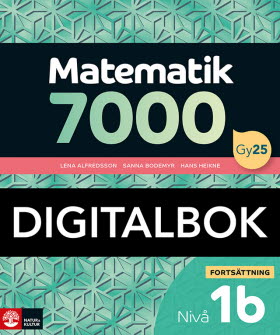 Matematik 7000 fortsättning nivå 1b Digitalbok