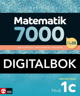 Matematik 7000 fortsättning nivå 1c Digitalbok