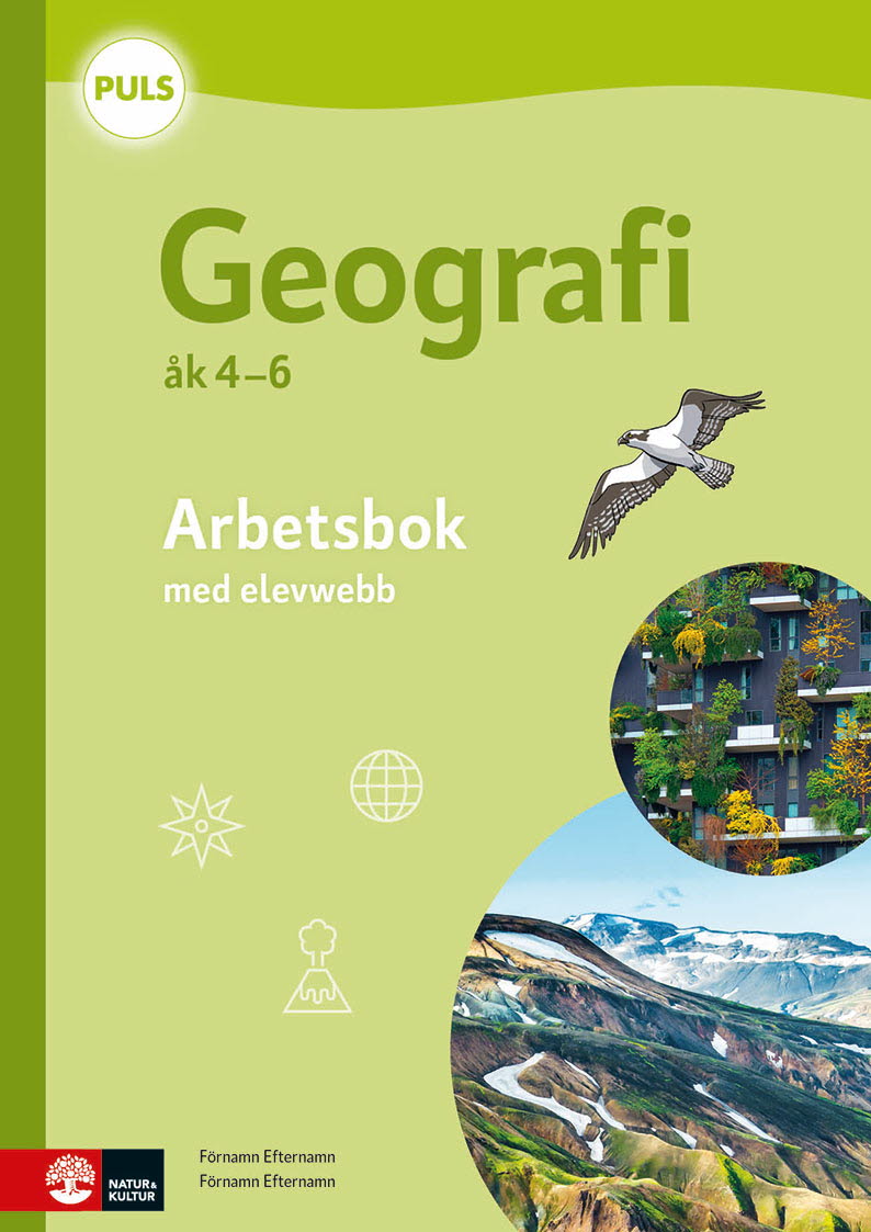 Omslag: PULS Geografi 4-6 Arbetsbok med elevwebb, fjärde upplagan