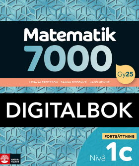Matematik 7000 fortsättning nivå 1c Digitalbok