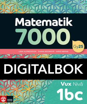 Matematik 7000 fortsättning nivå 1bc Vux Digitalbok