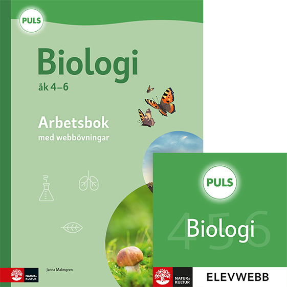 Omslag: PULS Biologi 4-6 Arbetsbok med elevwebb, fjärde upplagan